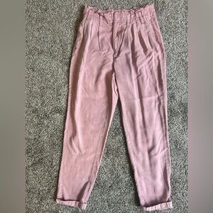 American Eagle Outfitters Dusty Pink Paperbag Waist Pants
